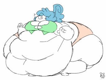 1_eye 4_fingers anthro belly big_belly big_breasts big_butt biped blue_hair bottomwear breasts butt cleavage clothed clothing eyelashes female fingers flabby_arms front_view green_clothing hair huge_belly huge_butt huge_hips huge_thighs hyper hyper_belly hyper_butt hyper_hips hyper_thighs looking_at_viewer love_handles machine midriff morbidly_obese morbidly_obese_female morbidly_obese_humanoid mouthless navel obese obese_anthro obese_female obese_humanoid overweight overweight_anthro overweight_female overweight_humanoid shirt simple_background solo standing tan_clothing thick_thighs three-quarter_view tight_clothing topwear white_background white_body white_skin wide_hips batspid2 android humanoid robot 2018 4:3 digital_drawing_(artwork) digital_media_(artwork) flat_colors full-length_portrait portrait signature sketch