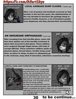 anthro black_eyes black_hair clothing eyewear female fur glasses grey_body grey_fur hair pink_nose solo text white_body white_fur allartskye evelyne_(allartskye) kia_(allartskye) american_opossum domestic_cat felid feline felis mammal marsupial english_text hi_res url