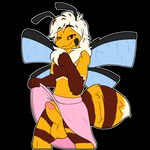 antennae_(anatomy) anthro balls genitals insect_wings male orange_eyes penis solo telegram_sticker wings yellow_body symrea arthropod bee hymenopteran insect 1:1 alpha_channel