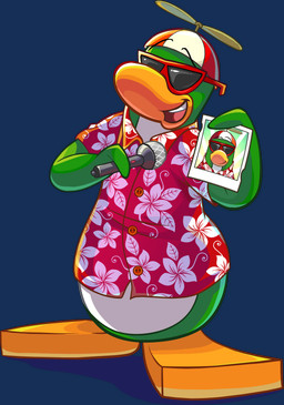 aloha_shirt clothing collared_shirt electronics eyewear floral_print fur green_body green_fur hat headgear headwear holding_microphone holding_object holding_photo male microphone multicolored_clothing multicolored_headwear open_mouth pattern_clothing pattern_shirt pattern_topwear polaroid_photo print_clothing print_shirt print_topwear propeller_hat red_clothing red_headwear red_shirt red_topwear shirt solo sunglasses teeth toony topwear two_tone_clothing two_tone_headwear upper_teeth_only white_clothing white_headwear unknown_artist club_penguin rookie_(club_penguin) avian bird penguin absurd_res alpha_channel hi_res official_art