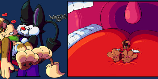 3_toes 4_fingers anthro big_feet big_tongue cartoon_gloves cheek_bulge curling_toes dizzy dizzy_eyes feet fingers group heart_eyes heart_symbol inside_mouth male male/male pawpads paws red_tongue smug smug_face smug_grin soft_vore soles spread_toes tail toes tongue toony trio uvula vore marquis2007 herman_(marquis2007) roderick_(tamerkoh) xander_(marquis2007) dipodomyine heteromyid imp kangaroo_mouse lagomorph leporid mammal rabbit rodent absurd_res alpha_channel hi_res