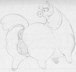 anus bodily_fluids female feral genitals plump_labia puffy_anus pussy rear_view solo sweat tail tail_anus worried sbshouseofpancakes centaurworld netflix horse_(centaurworld) equid equine horse mammal monochrome traditional_media_(artwork)