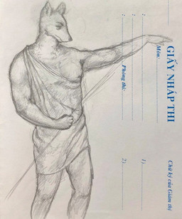 anthro clothing ears_up eyebrows gesture hand_gesture looking_forward male muscular muscular_anthro muscular_male nipples pointing pointing_at_another robe solo reynard_goodfellow canid canine canis mammal wolf monochrome
