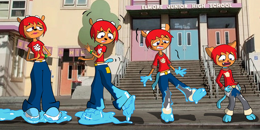 4_fingers age_regression anthro blue_body blue_bottomwear blue_clothing blue_fur blue_jeans blue_pants bottomwear character_transformation clothing denim denim_bottomwear denim_clothing eyelashes female fingers ftm_transformation fur gender_transformation hair heart_symbol identity_change jeans long_legs male orange_body orange_fur pants red_hair screencap screencap_background species_transformation transformation cyanoray cartoon_network parappa_the_rapper sony_corporation sony_interactive_entertainment the_amazing_world_of_gumball um_jammer_lammy gumball_watterson lammy_lamb penny_fitzgerald bovid caprine fairy mammal sheep 2022 absurd_res clip_studio_paint_(artwork) crossover digital_drawing_(artwork) digital_media_(artwork) english_description hi_res