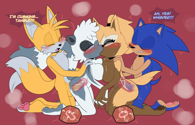 2_tails 3_toes 5_fingers anthro anthro_on_anthro anthro_penetrated anthro_penetrating anthro_penetrating_anthro balls bisexual black_nose blue_body blue_fur blush bodily_fluids breast_size_difference breast_squish breasts breasts_frottage brown_body brown_fur cum cum_in_uterus cum_in_vagina cum_inside cumshot dialogue ejaculation erection eyes_closed feet female female/female female_anthro female_penetrated fingers foursome fur genital_fluids genitals glans group group_sex hand_holding hand_on_shoulder humanoid_genitalia humanoid_penis impregnation interlocked_fingers internal kissing kneeling male male/female male_anthro male_penetrating male_penetrating_female multi_tail nude nude_anthro nude_female nude_male open_mouth ovum pawpads penetration penis pink_glans pink_pawpads sex side_view simple_background soles sperm_cell squish tail tan_body tan_fur text toes uterus white_body white_fur yellow_balls yellow_body yellow_fur apinkgrape idw_publishing sega sonic_the_hedgehog_(comics) sonic_the_hedgehog_(idw) sonic_the_hedgehog_(series) miles_prower sonic_the_hedgehog tangle_the_lemur whisper_the_wolf canid canine canis eulipotyphlan fox hedgehog lemur mammal primate ring-tailed_lemur strepsirrhine wolf 2026 absurd_res digital_media_(artwork) english_text hi_res