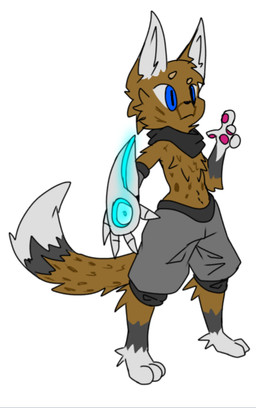 amputee anthro clothed clothing disability fur male prosthetic prosthetic_limb simple_background solo standing tail felid feline humanoid leopard mammal pantherine colored digital_drawing_(artwork) digital_media_(artwork) full-length_portrait portrait signature