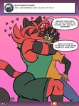 2021 anthro ask_blog black_body black_fur bottomwear brown_eyes cheek_tuft cinny_the_incineroar clothed clothing curled_hair dark_body dark_skin dialogue dialogue_box duo embrace english_text eyewear facial_tuft fangs female fur generation_7_pokemon glasses hair hand_on_head heart_symbol hug human human_on_anthro incineroar interspecies jealous male male/female mammal markings multicolored_body multicolored_fur nintendo one_eye_closed pants patreon patreon_logo pokemon pokemon_(species) red_body red_fur red_nose ring_(marking) ringed_tail shirt shorts signature size_difference sketchybug speech_bubble striped_markings striped_tail stripes tail tail_markings tank_top teeth text thick_thighs topwear tuft two_tone_body two_tone_fur url will_the_pokemon_trainer
