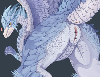 4_fingers anus blue_body blue_scales butt censor_bar claws female female_feral feral finger_claws fingers genitals glistening glistening_eyes grey_background heart_symbol humanoid_genitalia humanoid_genitalia_on_feral humanoid_vulva humanoid_vulva_on_feral ineffective_censorship looking_at_viewer looking_back multicolored_body open_mouth presenting presenting_anus presenting_hindquarters presenting_vulva pupils raised_tail scales sharp_teeth simple_background solo tail tail_anus teeth vulva white_body white_sclera wings yellow_eyes d-crow capcom monster_hunter elder_dragon velkhana 2026 censored detailed digital_drawing_(artwork) digital_media_(artwork) hi_res portrait shaded three-quarter_portrait