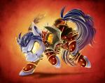 armor blue_body blue_fur blue_hair feral fur furgonomics glowing glowing_eyes hair hooves male mane no_pupils rogue solo jadedjynx hasbro my_little_pony fan_character equid equine horse mammal pony 2016