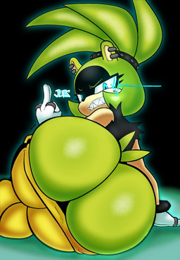angry big_butt black_clothing black_shirt black_topwear blue_eyes bottomwear bottomwear_down bracelet butt butt_focus clothed clothing ear_piercing electricity eyelashes female gesture gloves green_butt green_hair hair hand_gesture handwear jewelry looking_at_viewer looking_back middle_finger pants pants_down partially_clothed piercing rear_view ring sharp_teeth shirt solo studded_hair_tie tail teeth topwear torn_clothing torn_shirt torn_topwear white_clothing white_gloves white_handwear yellow_bottomwear yellow_clothing yellow_pants jutsapostion third-party_edit idw_publishing sega sonic_the_hedgehog_(comics) sonic_the_hedgehog_(idw) sonic_the_hedgehog_(series) surge_the_tenrec afrosoricid mammal tenrec color_edit colored hi_res