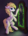 bone hooves inner_ear_fluff magic male mirror smile solo tuft wings witchcraft elronya eltaile hasbro my_little_pony mythology fan_character wholeheart equid equine ghost horse mammal mythological_creature mythological_equine pegasus pony spirit hi_res