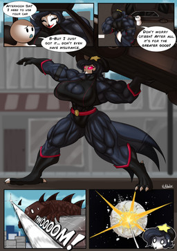 anthro back_spikes beanie biceps big_breasts big_muscles breasts broken_horn building butt calf_muscles car claws clothing dialogue duo_in_panel eyebrows eyelashes feathers female fingers forearm_muscles hair hat headgear headwear holding_car horn huge_muscles leotard male moon muscular muscular_anthro muscular_female muscular_thighs open_mouth pink_sclera quads size_difference solo_in_panel spikes spikes_(anatomy) tail tail_feathers text trapezius triceps vehicle white_eyes mrmelted hellaverse helluva_boss octavia_(helluva_boss) avian avian_demon bird humanoid kaiju owl owl_demon 2025 artist_name comic dated english_text hi_res