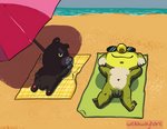 balls beach casual_nudity chibi duo genitals male male/male nudist penis seaside short summer wellawayhare animal_crossing nintendo hamphrey_(animal_crossing) lyman_(animal_crossing) cricetid hamster koala mammal marsupial rodent vombatiform