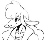 anthro female simple_background solo white_background winstar nintendo star_fox sheeply_vilakazi bovid caprine mammal sheep headshot_portrait monochrome portrait shaded simple_shading sketch