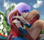 anthro blue_body brown_hair duo eyes_closed female hair human_on_anthro interspecies kissing long_hair male male/female multi_arm multi_limb nipples nude purple_hair red_body white_body hattonslayden arthropod crustacean human malacostracan mammal mantis_shrimp marine shrimp 2017 hi_res