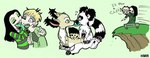 alternative_fashion anthro black_hair blonde_hair cross duo female glamfur goth hair inverted_cross licking long_hair short_hair tail tongue tongue_out zeriara chival_(character) zeriara_(character) felid feline human lemur lynx mammal primate ring-tailed_lemur strepsirrhine