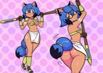 anthro armor bedroom_eyes bottomwear breasts butt clothing cosplay female loincloth narrowed_eyes navel raised_tail seductive solo tail blackmore brand_new_animal nintendo star_fox studio_trigger krystal_(star_fox) michiru_kagemori canid canine mammal raccoon_dog tanuki 2024 digital_drawing_(artwork) digital_media_(artwork) hi_res