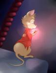 blue_eyes brown_body brown_fur brown_hair buckteeth cape cape_only clothing female feral fur hair jewelry mostly_nude necklace pink_nose solo tail teeth whiskers risingdragon don_bluth the_secret_of_nimh mrs._brisby mammal mouse murid murine rodent wood_mouse 2015 hi_res