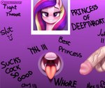 2022 absurd_res balls blush dibujito digital_media_(artwork) disembodied_penis duo english_text equid eyebrows eyelashes female friendship_is_magic genitals hasbro hi_res humanoid_genitalia humanoid_penis male mammal my_little_pony open_mouth penis princess_cadance_(mlp) tally_marks text tongue tongue_out vein western_tally_marks