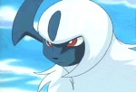 ambiguous_gender claws digitigrade fangs feral fur horn hyper_beam quadruped red_eyes screencap solo teeth tongue white_body white_fur unknown_artist nintendo pokemon absol generation_3_pokemon pokemon_(species) 2d_animation animated low_res short_playtime