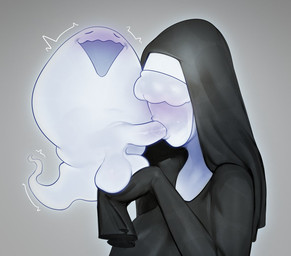 ball_fondling balls big_breasts big_butt blush breasts butt clothed clothing duo erect_nipples erection eyes_closed fellatio female floating fondling genitals gradient_background habit hair hair_over_eyes heart_symbol legless looking_pleasured male male/female nipple_outline nipples not_furry nun open_mouth open_smile oral oversized_clothing penile penis sex simple_background smile veil wide_hips derek_hetrick sister_agnes_(derek_hetrick) ghost humanoid monster monstrous_humanoid spirit 2021