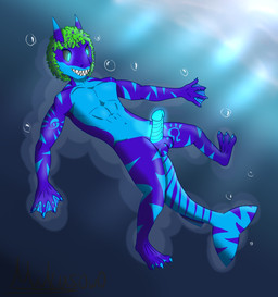 anthro fish_tail genitals loczek male penis solo swimming teeth underwater underwater_view water mikrus aquatic fish shark absurd_res digital_drawing_(artwork) digital_media_(artwork) full-length_portrait hi_res portrait