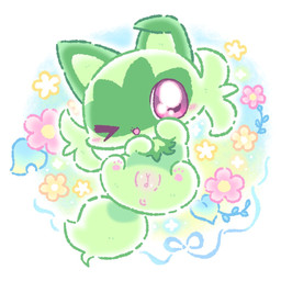 anus anus_blush blush body_blush chibi female feral floppy_ears flower fluffy fluffy_tail fur genitals green_body green_ears green_fur green_inner_ear green_paws green_tail one_eye_closed open_mouth orange_flower paw_pose pawpads pink_eyes pink_flower pink_pawpads plant pose presenting presenting_vulva smile solo sparkles spread_legs spreading tail vulva vulva_blush wink yellow_flower waruwaru0205 nintendo pokemon domestic_cat felid feline felis generation_9_pokemon mammal pokemon_(species) sprigatito 1:1 colored digital_drawing_(artwork) digital_media_(artwork)