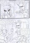 angry anthro belt bottomwear clothing coat confusion dialogue door duo explanation explosives eye_patch eyewear female hair lab_coat long_ears long_hair male open_mouth pants pockets shirt smile smoke speech_bubble text topwear yiff_field_technology yiff_grenade kitfox-crimson stolen_generation duncan_(kitfox_crimson) professor_virginia_burret canid canine canis kangaroo macropod mammal marsupial implants_(disambiguation) black_and_white comic english_text monochrome sketch