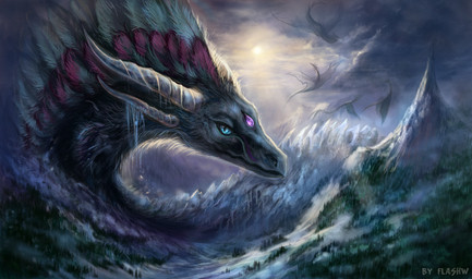 ambiguous_gender black_body black_fur blue_eyes detailed_background feathers feral flying forehead_gem forest fur gem group horn ice light long_mouth looking_at_viewer membrane_(anatomy) membranous_wings mountain no_sclera outside photorealism pink_body pink_feathers plant realistic side_view sky snout snow solo_focus sun sunlight tail tree white_body white_feathers white_fur wings flashw european_mythology mythology dragon furred_dragon furred_scalie mythological_creature mythological_scalie scalie western_dragon wyvern 2015 detailed digital_media_(artwork) digital_painting_(artwork) headshot_portrait painting_(artwork) portrait