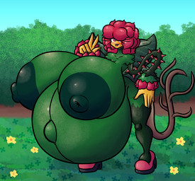 accessory anthro areola belly big_areola big_belly big_breasts big_butt blush breasts butt clothing eyelashes eyewear female flower flower_hair flower_hands footwear glasses green_body green_nipples hair_accessory hairband high_heels huge_areola huge_belly huge_breasts hyper hyper_belly hyper_breasts hyper_pregnancy leaf leaf_arms leaves_on_body legwear long_eyelashes mature_female navel nipples outie_navel outside pattern_clothing pattern_legwear pattern_stockings plant plant_hair pregnant pregnant_female pseudo_hair puffy_areola puffy_nipples root_tail rose_(flower) shoes solo stockings striped_clothing striped_legwear striped_stockings stripes thick_thighs thorns sprucy elemental_creature flora_fauna hi_res