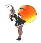 antennae_(anatomy) arthropod_abdomen black_clothing black_dress black_footwear bodily_fluids bottomwear breasts brown_hair cleavage clothed clothing dress female flying_sweatdrops footwear hair high_heels huge_arthropod_abdomen legwear maid_uniform monster_girl_(genre) open_mouth pantyhose shoes short_hair simple_background skirt small_breasts solo standing sweat sweatdrop uniform white_background randomtanstudio animal_humanoid ant ant_humanoid arthropod arthropod_humanoid honeypot_ant humanoid hymenopteran hymenopteran_humanoid insect insect_humanoid