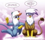 2014 avian beak blue_fur blush brown_fur cloud dialog duo english_text female feral friendship_is_magic fur gilda_(mlp) gryphon hair john_joseco multi-colored_hair my_little_pony outside purple_eyes rainbow_dash_(mlp) rainbow_hair sitting text white_fur
Rating: Safe
Score: 16
User: lemongrab
Date: March 01, 2014