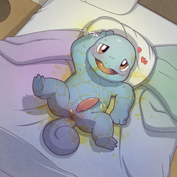 anus bed bed_sheet bedding blue_body blue_skin blush bodily_fluids feet furniture genital_fluids genitals heart_symbol looking_at_viewer lying male on_back on_bed peeing peeing_on_self peeing_on_stomach peeing_while_erect penis pillow shell-less solo speech_bubble spread_legs spreading tail urine urine_everywhere urine_in_mouth urine_on_arm urine_on_bed urine_on_butt urine_on_chest urine_on_face urine_on_foot urine_on_head urine_on_leg urine_on_self urine_on_stomach urine_on_tongue urine_pool watersports young argon_vile nintendo pokemon generation_1_pokemon pokemon_(species) reptile scalie squirtle turtle 1:1 hi_res