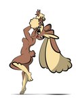 anthro breasts dancing female fluffy fluffy_tail fogata generation_4_pokemon hi_res long_ears looking_at_viewer lopunny nintendo nipples pokemon pokemon_(species) solo tail