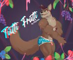 3d_effect brown_body brown_fur bulge butt clothed clothing fur male mohawk muscular pose solo tail underwear underwear_only zipperhyena arty_and_chikle canid canine canis mammal wolf absurd_res anaglyph hi_res stereogram