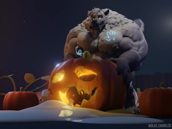 animal_genitalia animal_penis anthro barazoku big_muscles big_penis bodily_fluids canine_genitalia canine_penis cum cum_in_pumpkin disembodied_hand duo erection food food_fetish food_penetration food_play fruit fur genital_fluids genitals ghost_hand grey_body holidays huge_muscles huge_penis hyper hyper_genitalia hyper_muscles improvised_sex_toy infinite_cum infinite_genital_fluids jack-o'-lantern knot male masturbation muscular muscular_anthro muscular_male night nipples pecs penetrating_pumpkin penetration penile penile_masturbation penis plant pumpkin pumpkin_fucking solo_focus thick_penis wolke halloween mythology alexi_(alexithewerewolf) canid canine canis mammal mythological_canine mythological_creature werecanid werecanine werecreature werewolf wolf 3d_(artwork) 3d_animation 4:3 animated digital_media_(artwork) hi_res no_sound short_playtime video