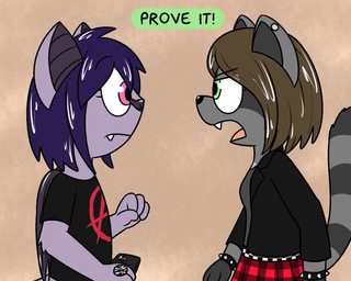 anthro clothed clothing dialogue duo female female/female fur hair simple_background smile young pokefound da_silva mattie_(pokefound) sam_(pink) bat mammal megabat procyonid raccoon 5:4 animated digital_media_(artwork) hi_res short_playtime sound video