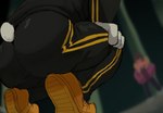 big_butt butt clothed clothing crouching duo fully_clothed low-angle_view male tracksuit debudraws odd_taxi dobu_(odd_taxi) sekiguchi_(odd_taxi) bear humanoid mammal polar_bear ursine hi_res