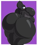 anthro bedroom_eyes big_breasts big_butt black_body blue_eyes breasts butt eyelashes female huge_breasts huge_butt huge_hips huge_thighs hyper hyper_breasts hyper_butt looking_back narrowed_eyes nude open_mouth seductive solo tail thick_thighs wide_hips cyandrive98 heart_(cyandrive98) bat mammal absurd_res hi_res