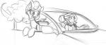 car duo female feral inside_car inside_vehicle vehicle reiduran equestria_girls friendship_is_magic hasbro my_little_pony pinkie_pie_(mlp) sunset_shimmer_(eg) earth_pony equid equine horse human mammal pony 2015 monochrome