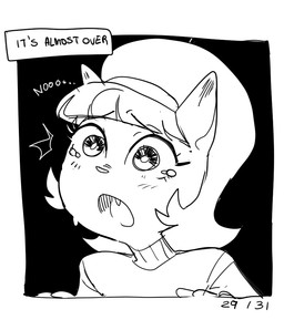 accessory anthro bodily_fluids caption_box clothing crying cute_fangs emanata fangs female headband nooooo sad solo sweater tears teeth text topwear turtleneck dbaru nickelodeon t.u.f.f._puppy kitty_katswell domestic_cat felid feline felis mammal 2026 black_and_white dated english_text monochrome