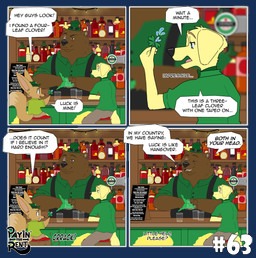 anthro bar clover_(plant) clover_leaf four_leaf_clover holidays humor leaf male plant text ariesartist st._patrick's_day ben_(ariesartist) mikhail_(ariesartist) roger_(ariesartist) bear bird_dog canid canine canis domestic_dog fennec_fox fox hunting_dog labrador mammal retriever true_fox ursine absurd_res alpha_channel comic english_text hi_res