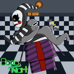 areola balls big_balls big_breasts big_butt big_female black_body black_eyes bodily_fluids breast_grab breast_squeeze breasts butt button_nipples checkered checkered_background checkered_floor collarbone duo eyelashes facial_markings falling falling_over female funny_face genitals glowing glowing_eyes grey_body grope groping_from_behind hand_on_breast head_markings hug huge_breasts huge_butt hugging_breasts lipstick looking_at_viewer makeup male male/female markings mask music_box nervous nipples nude onomatopoeia pattern_background penetration pizzeria plap puppet red_cheeks red_lipstick scared short_male simple_background size_difference smaller_male sound_effects speech_bubble squeezing standing surprised sweat tear_(marking) text thick_thighs tongue white_areola white_body white_nipples yellow_eyes boobnart five_nights_at_freddy's five_nights_at_freddy's_2 freddy_fazbear's_pizzeria_simulator scottgames marionette_(fnaf) security_puppet_(fnaf) humanoid 1:1 absurd_res english_text hi_res