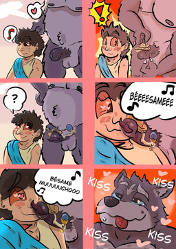 anthro balls belly duo emperor erection exclamation_point fellatio fellatio_request genitals heart_pupils heart_symbol kiss_mark_on_penis male male/male nipples oral oral_request penile penis pupils question_mark red_sclera requesting romantic romantic_couple royalty sex sex_request text tongue tongue_out garrus368 adastra adastra_(series) echo_project amicus_(adastra) marco_(adastra) alien canid canine canis human mammal wolf comic hi_res spanish_text translated