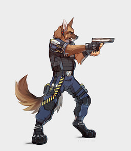 angry anthro black_claws black_clothing black_footwear black_handwear black_nose black_shoes black_topwear blue_bottomwear blue_clothing blue_pants bottomwear claws clothing footwear gun handwear holding_gun holding_object holding_ranged_weapon holding_weapon male pants police police_uniform ranged_weapon shoes simple_background snout solo standing tail topwear uniform weapon white_background azzai canid canine canis domestic_dog german_shepherd herding_dog mammal pastoral_dog 2022 colored colored_sketch digital_drawing_(artwork) digital_media_(artwork) shaded sketch