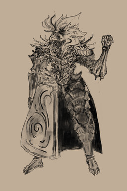 4_toes 5_fingers anthro arm_by_side armor armored_body clothing fabric feet fingers fist gauntlets gesturing_at_viewer gloves greaves hand_by_side handwear knight looking_at_viewer male narrowed_eyes pauldron plate_armor raised_fist raised_hand simple_background solo spiked_armor spikes toes warrior jejunumiper dust_(jejunumiper) accipitrid accipitriform avian bearded_vulture bird demon old_world_vulture vulture 2:3 absurd_res hi_res monochrome