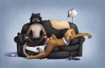 2016 alcohol anthro aron_(jay_naylor) beer beverage biped blue_eyes blush bottle bottomless breasts butt canid canine canis casual_exposure clothed clothing conditional_dnp container digital_media_(artwork) domestic_cat domestic_dog duo felid feline felis female footwear furniture hi_res jay_naylor lamp lying male mammal on_front pawpads shoes siamese side_boob sitting sleeping snoring sofa topless towel trixie_(jay_naylor)