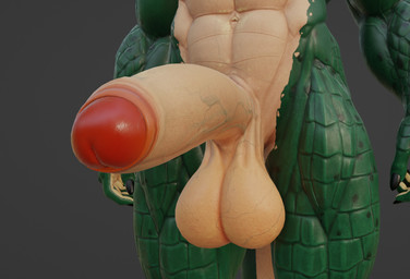 5_fingers abs anthro balls big_balls big_penis erection fingers foreskin genital_focus genitals glans green_body green_scales grey_background humanoid_genitalia humanoid_penis male muscular muscular_anthro muscular_male nails non-mammal_balls nude nude_anthro nude_male penis penis_focus red_glans scales simple_background solo standing tan_balls tan_body tan_penis tan_scales vein veiny_penis connivingrat helm_(connivingrat) alligator alligatorid crocodilian reptile scalie 3d_(artwork) digital_media_(artwork)