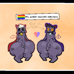 anthro big_butt black_bars butt duo femboy flag lgbt_pride male male/male pride_color_flag pride_colors rainbow_pride_colors six-stripe_rainbow_pride_colors thick_thighs milkbee47 cult_of_the_lamb lgbt_pride_month massive_monster_(studio) goat_(cult_of_the_lamb) lamb_(cult_of_the_lamb) bovid caprine goat mammal sheep 1:1 aliasing digital_media_(artwork) letterbox pixel_(artwork)