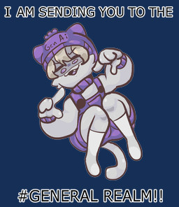 anthro beanie chibi clothing hat headgear headwear humor knee_highs legwear overalls simple_background solo sweater text topwear turtleneck asmodite gen_ai domestic_cat felid feline felis mammal alpha_channel english_text hi_res meme